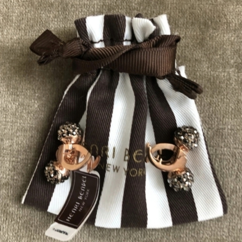Rose Gold Marcasite Hair Clips Henri Bendel - Picture 7 of 8